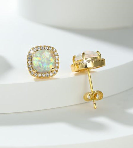 Korean-Style Zircon Stud Earrings – Vintage Geometric Women’s Jewelry