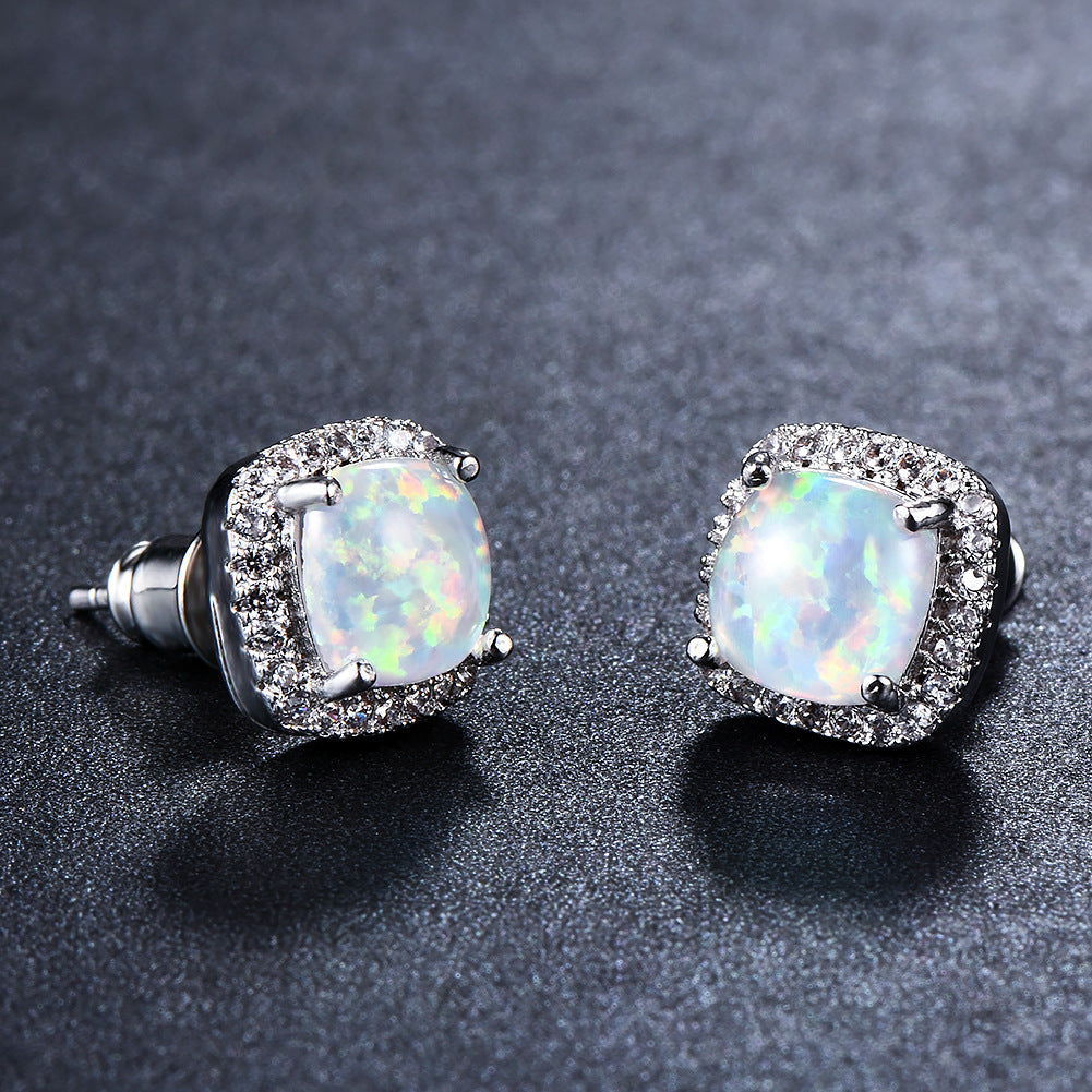 Korean-Style Zircon Stud Earrings – Vintage Geometric Women’s Jewelry