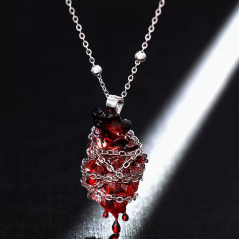 Handmade Wrapped Heart Pendant Necklace – Couples Jewelry with Cross Chain