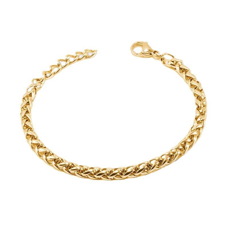 18K Stainless Steel Anchor Chain Bracelet – Unisex Linear Design Jewelry
