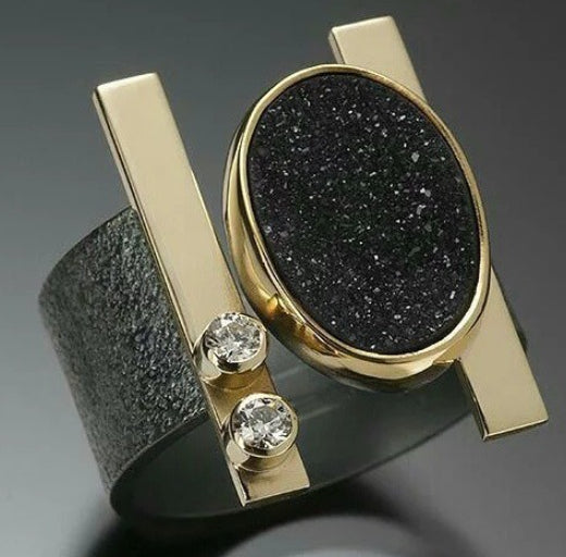 Irregular Two Tone Ring For Men