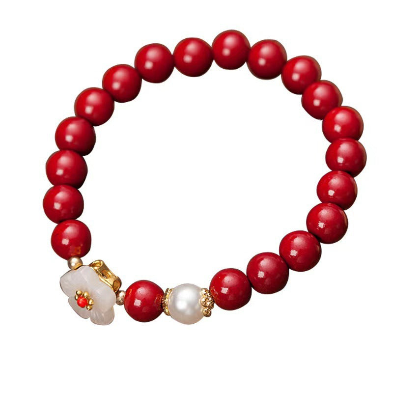 Cinnabar Peach Blossom Bracelet – Light Luxury Women’s Jewelry