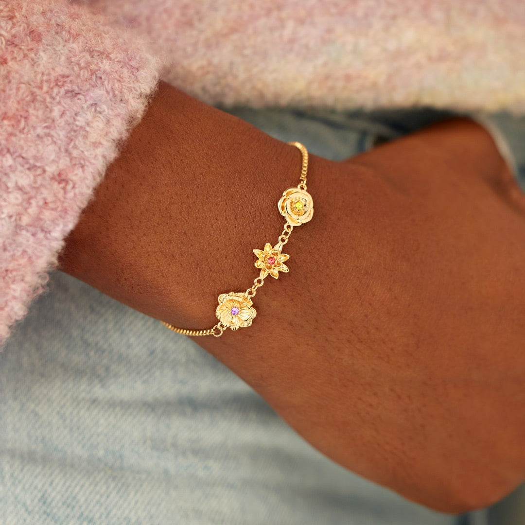 Female Casual Versatile Three-dimensional Birthday Flower Bracelet