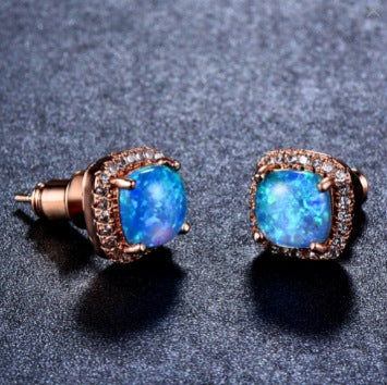 Korean-Style Zircon Stud Earrings – Vintage Geometric Women’s Jewelry