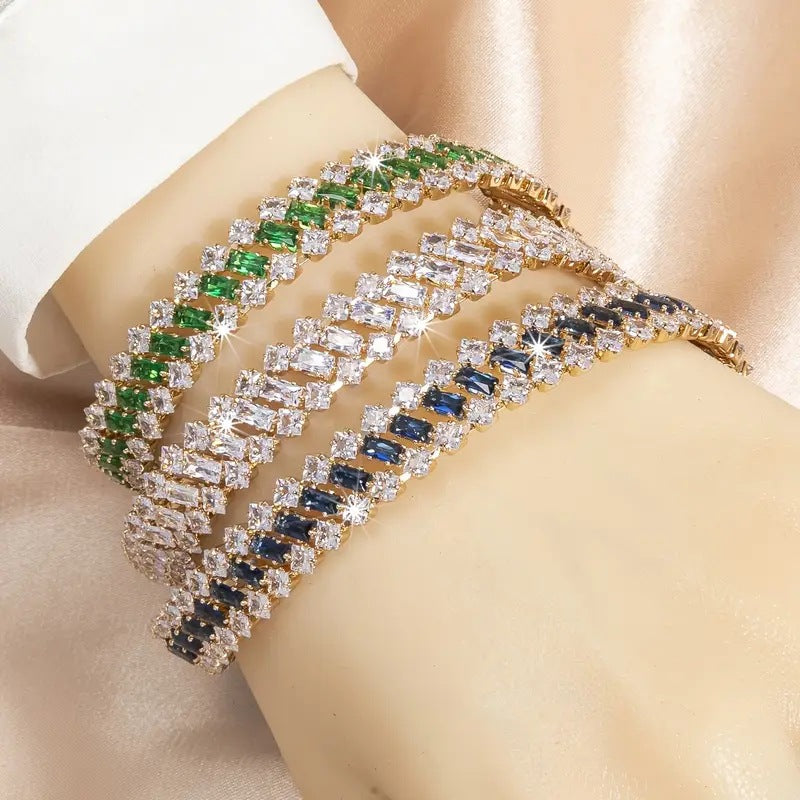 New Multi-row Diamond Bracelets leek And Dazzling With A Full Diamond Setting