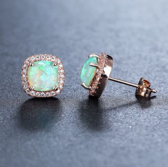 Korean-Style Zircon Stud Earrings – Vintage Geometric Women’s Jewelry