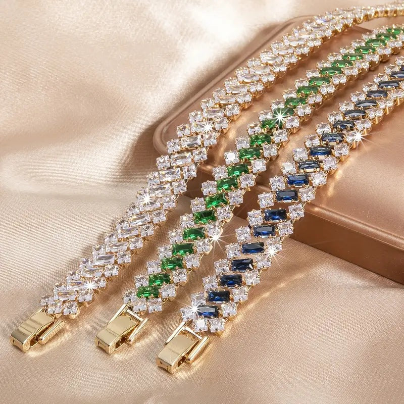 New Multi-row Diamond Bracelets leek And Dazzling With A Full Diamond Setting