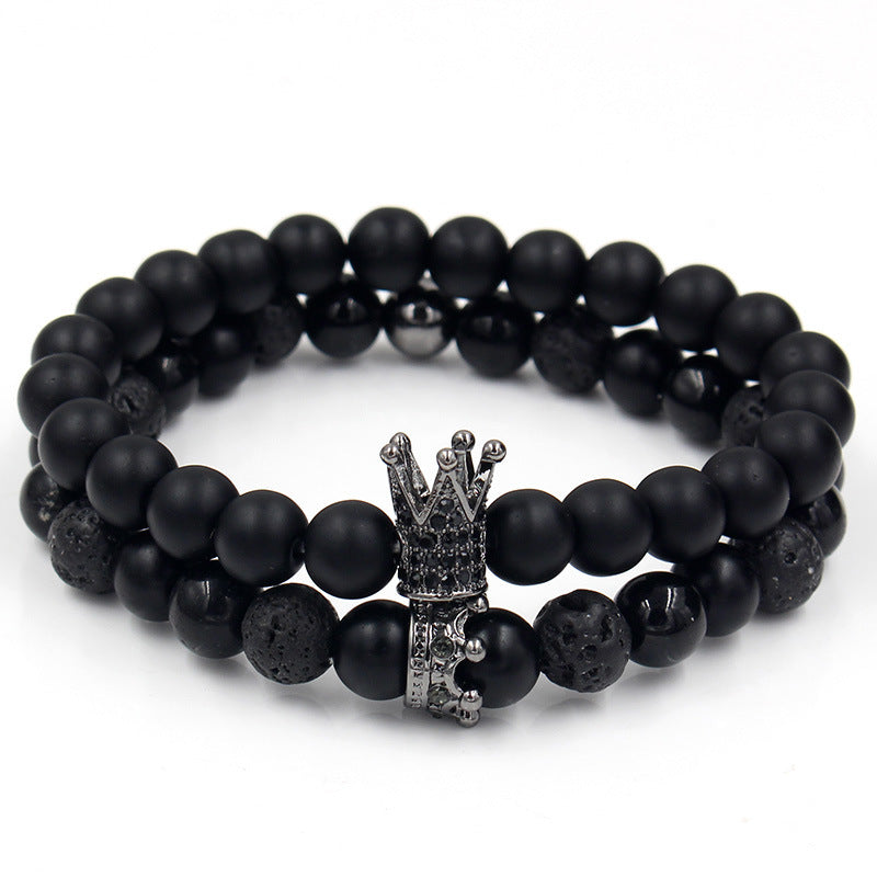 Men's Volcanic Stone Bead Bracelet
