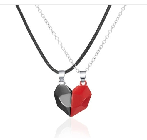 Heart Wishing Stone Couple Necklace – Ancient Love Token Heart Pendant