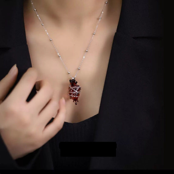 Handmade Wrapped Heart Pendant Necklace – Couples Jewelry with Cross Chain