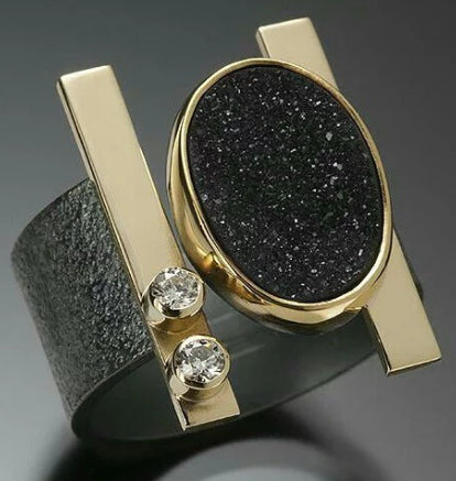 Irregular Two Tone Ring For Men