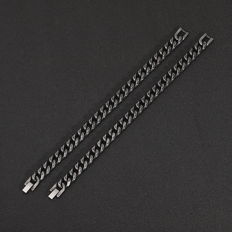 Minimalist Stainless Steel Bracelet for Men & Women – Silver Geometric Chain