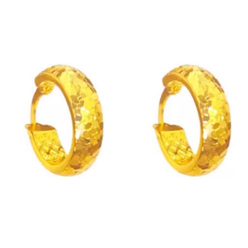 Crushed Ice Geometric Earrings for Women – Light Luxury Circular Jewelry