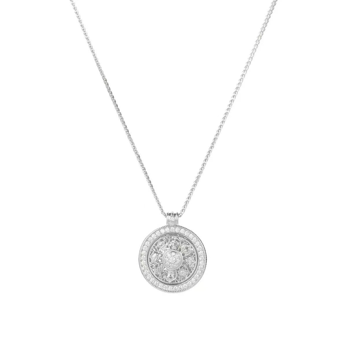 Eight Treasures Compass Rotating Necklace