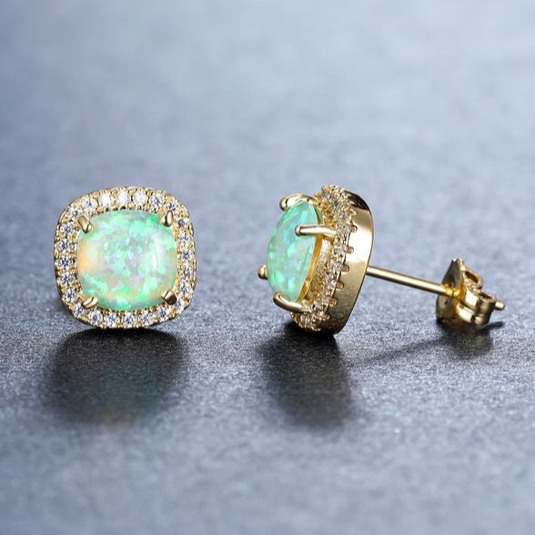 Korean-Style Zircon Stud Earrings – Vintage Geometric Women’s Jewelry