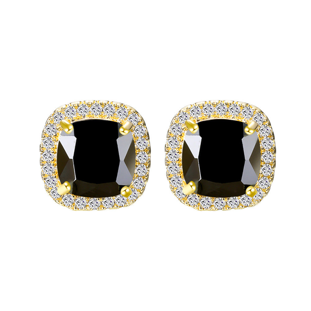 Korean-Style Zircon Stud Earrings – Vintage Geometric Women’s Jewelry
