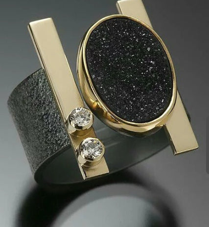 Irregular Two Tone Ring For Men