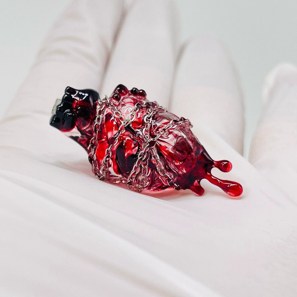 Handmade Wrapped Heart Pendant Necklace – Couples Jewelry with Cross Chain