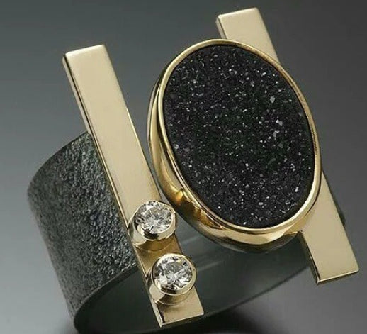 Irregular Two Tone Ring For Men