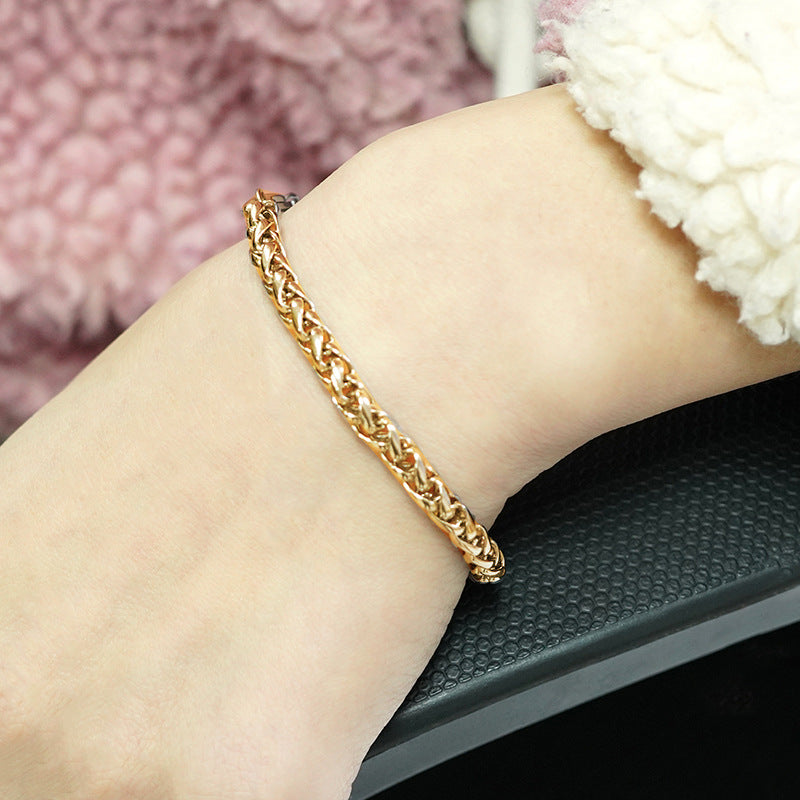 18K Stainless Steel Anchor Chain Bracelet – Unisex Linear Design Jewelry