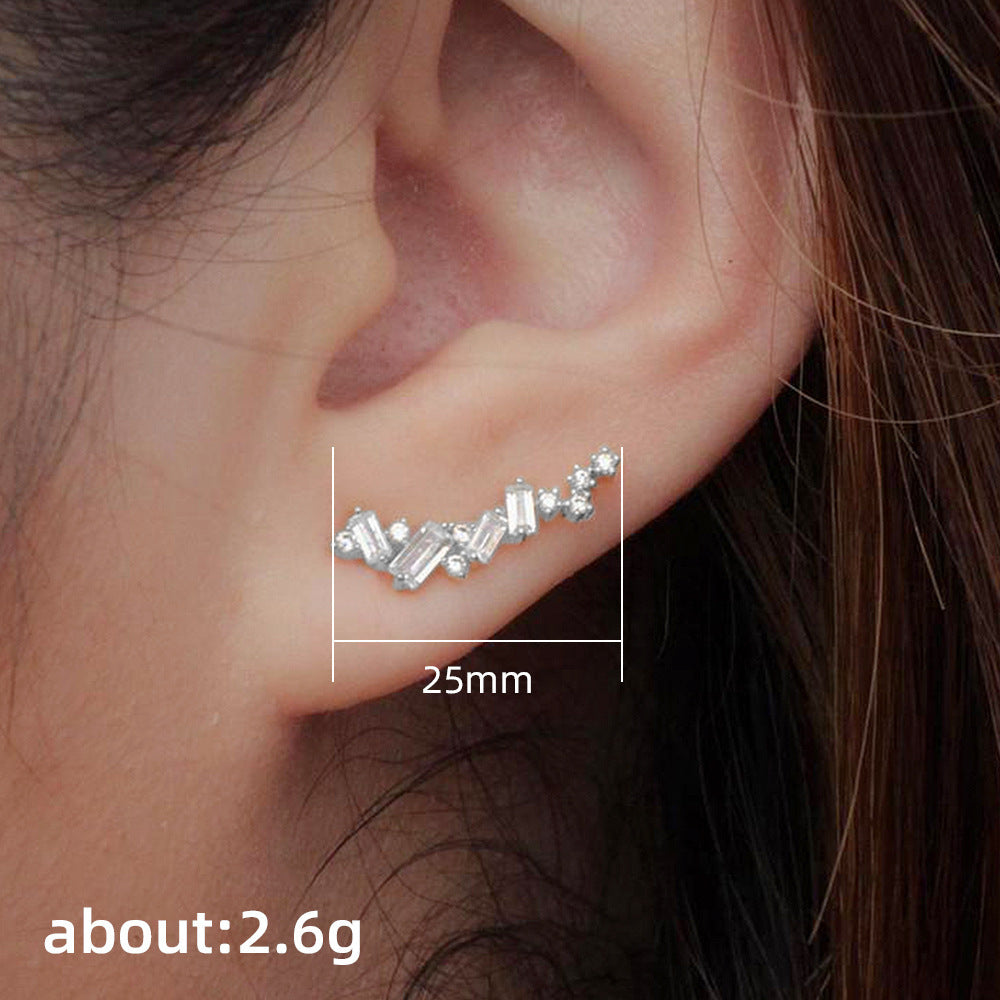 Ultra-shiny Zircon Stud Earrings For Women Korean-style Elegant Look