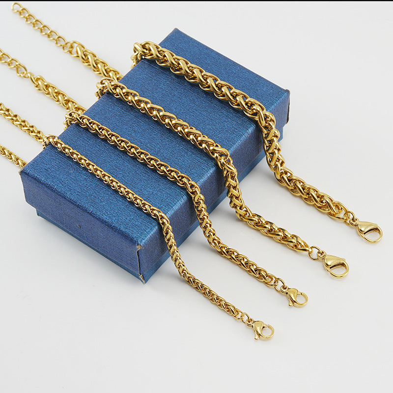 18K Stainless Steel Anchor Chain Bracelet – Unisex Linear Design Jewelry