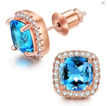 Korean-Style Zircon Stud Earrings – Vintage Geometric Women’s Jewelry